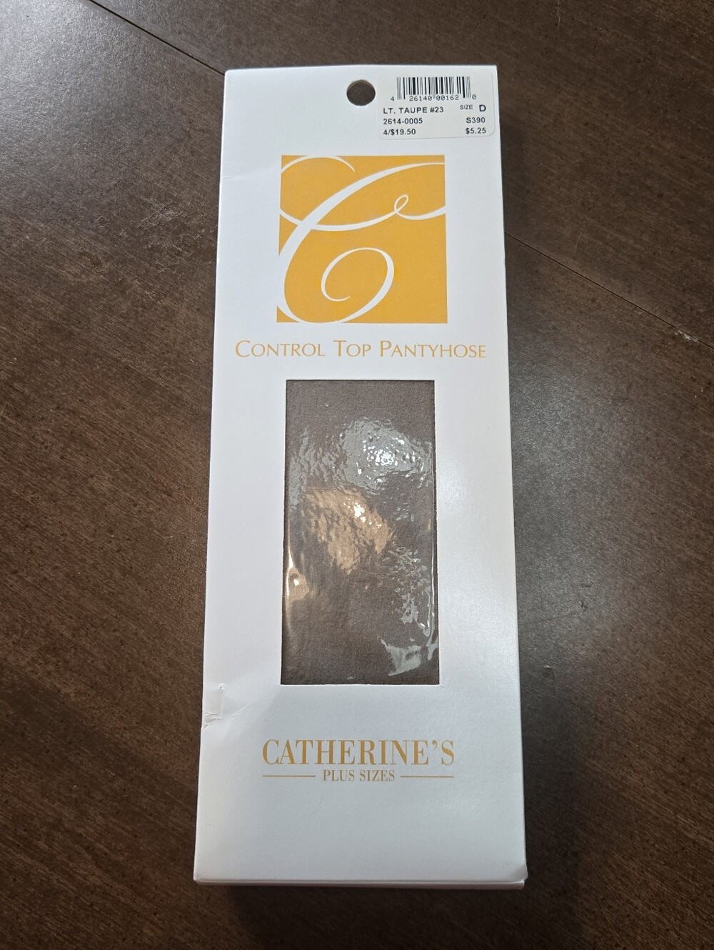 New Vintage Catherines Control Top Nylon Pantyhose Plus Size D Light Taupe